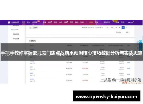 手把手教你掌握欧冠豪门焦点战结果预测核心技巧数据分析与实战思路 手把手教你掌握欧冠豪门焦点战结果预测核心技巧数据分析与实战思路